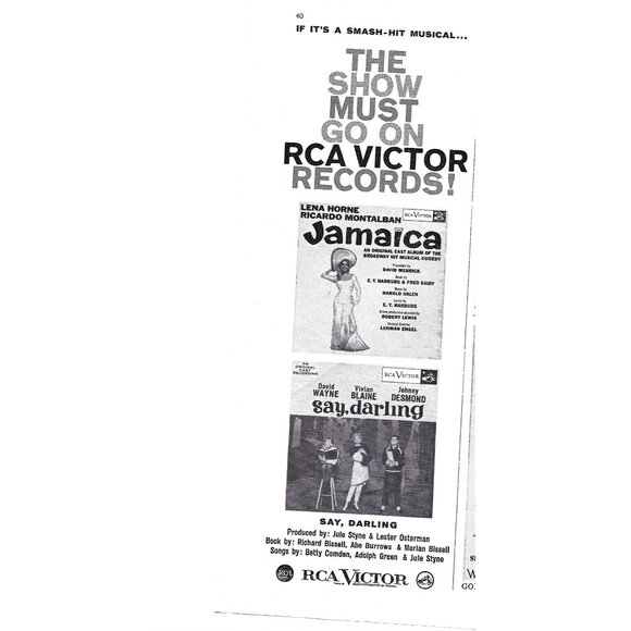 Vintage RCA Victor Jamaica Say Darling Original Cast Print Advertisement 1959 - Picture 2 of 2